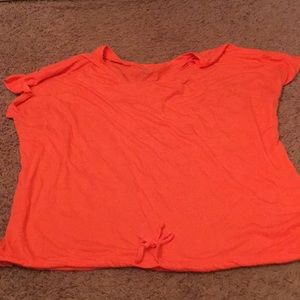 Neon coral short sleeve shirt